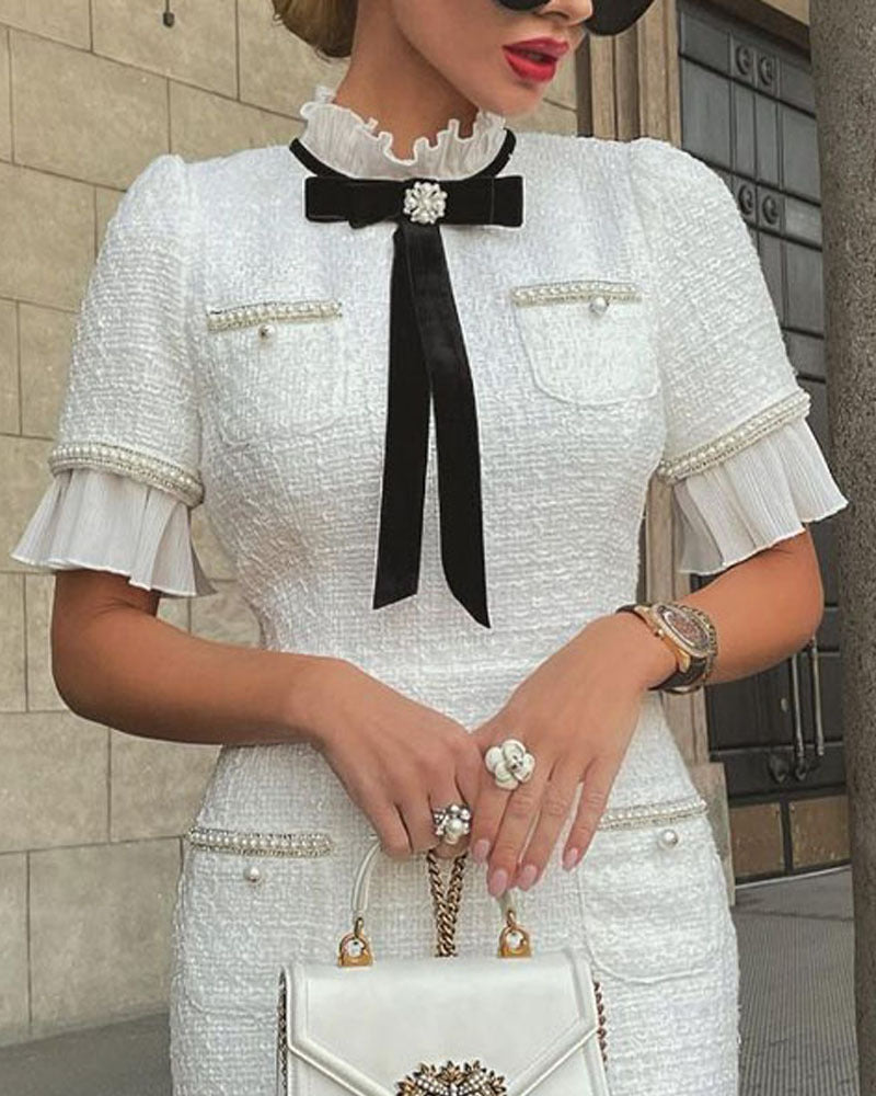 Casual Short Sleeve White Dress