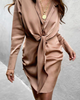 V-Neck Fashion Sexy Long Sleeve Dress