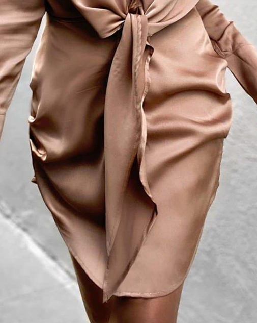 V-Neck Fashion Sexy Long Sleeve Dress