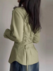 Temperament Cardigan Green Long Sleeved Shirt