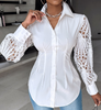 Sexy Women'S Lace Spliced Long Sleeved Shirt