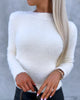 Long Sleeved Temperament Solid Color Sweater