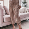 Rose Gold Casual Sequin Pants