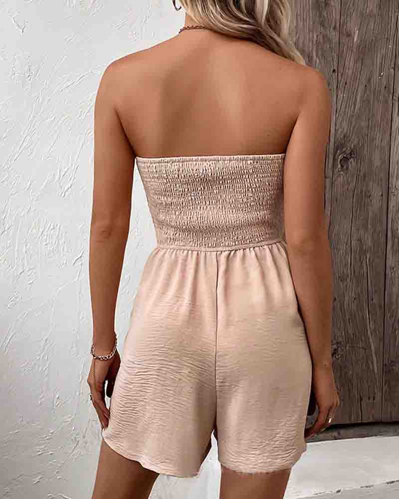 Fashion Women'S Solid Color Sleeveless Jumpsuit