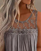 Lace Stitching Ruffled Round Neck Tank Top Shirt