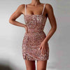 Sling Women'S Sleeveless Sequins Mini Dress