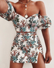 Sexy Slim Printing Short Sleeve Two-Piece Dress