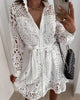 Fashion Temperament Lace Mini Long Sleeve Dress