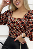 Long Sleeve Plaid Shirt Top