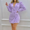 Solid Color Women'S Long Sleeve Dress