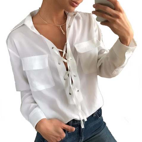 Fashion Sexy Lace Long Sleeve Shirt