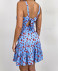 Printed High-Waist Women'S Ruffled Floral Sling Dress