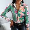 Printed Long-Sleeved Chiffon Shirt