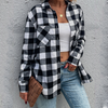 Women's Plaid Cardigan Long Sleeve Casual Top Shirt