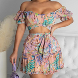 Fashion Sexy Print Two-piece Dress