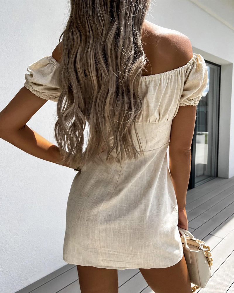 Design off-the-shoulder Short Sleeve dress