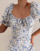 Fashion Sexy Short Sleeve Printed Slit Dress