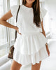 Round Neck Women's Casual Ruffle Dress