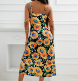 Sling Fashion Print Sleeveless Dress