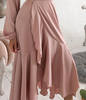 Women's Pink Long Sleeve Flounced Dress