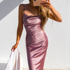 Temperament Solid Color Sling Sleeveless Dress