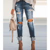 Retro High-Rise Stretch Ripped Jeans