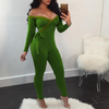 Sexy V-Neck High Waist Off-Shoulder Jumpsuit