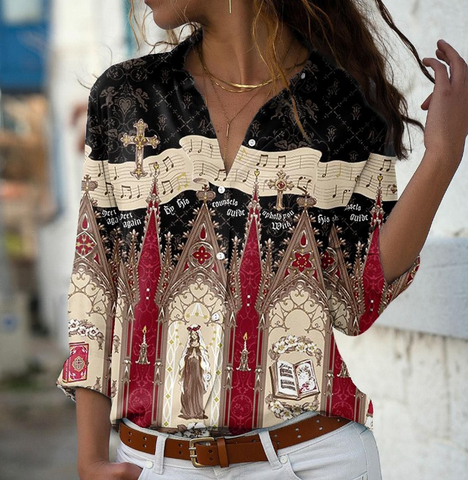 Sexy V-Neck Embroidered Shirts