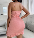 Fashion Sexy Solid Color Sling Sleeveless Dress