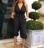 Women'S Fashion Casual Open Back V-Neck Jumpsuit