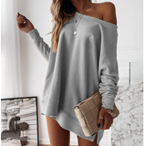 Solid Color Long-Sleeved Loose Sweater