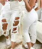 Women'S White Ripped Jeans