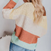 Round Neck Loose Striped Long Sleeve Knit Sweater