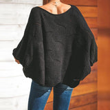 Large Size Loose Knit Long Sleeve Sweater
