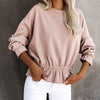 Casual Round Neck Long Sleeve Top