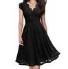 V-Neck Sleeveless Lace Evening Dress