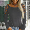 Solid Color Hot Drill Long Sleeve T-Shirt Top