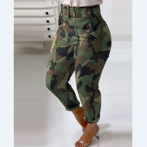Casual Army Green Slim Long Pants