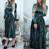 Women'S Solid Color Round Neck Long Sleeve Dress
