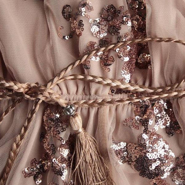 Reverse - Life Of The Party Strapless Sequin Romper - Rose Gold