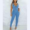 Women'S Button Sleeveless Jumpsuit