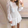 Fashion Stitching Lace Long Sleeve Dress