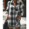 Sexy Women'S Long Sleeve Plaid Shirt