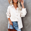 Solid Color Loose Women'S Long-Sleeved Shirt Top