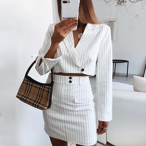 High-necked long-sleeved two-piece dress
