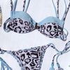 Women Splicing Leopard Print Bikini Swimsuit