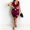 Women'S V-Neck Slim Sexy Sleeveless Dress