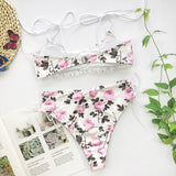 Floral Ruffled Bikini Swimsuit Set