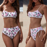 Floral Ruffled Bikini Swimsuit Set
