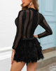 Fashion Long Sleeve Black Dress